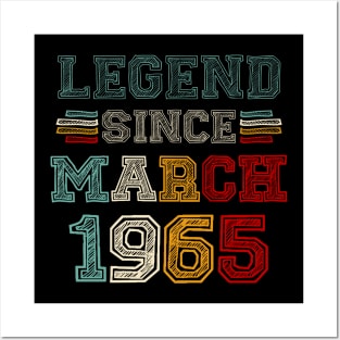 58 Years Old Legend Since March 1965 58th Birthday Posters and Art